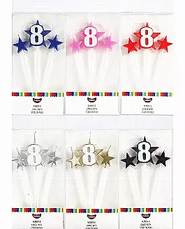 Number 8 Star Candles
